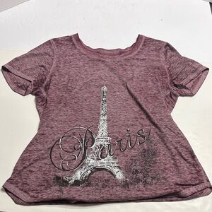 Paris Graphic Kids Tee - Maroon